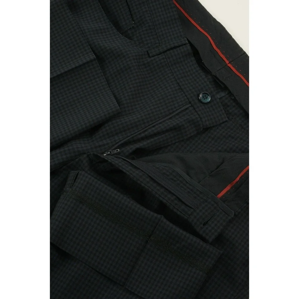 Sartore‎ Italy Compagnia della Lana Wool Pants 34 x 28 Gingham 5 Pocket Trousers